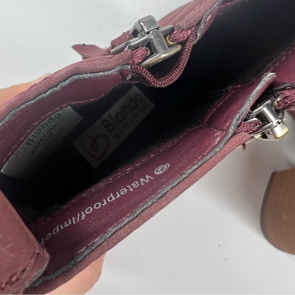 Blondo Nova Waterproof Bootie Maroon Nubuck Leather B6207 Womens Size 7.5 - Picture 11 of 11